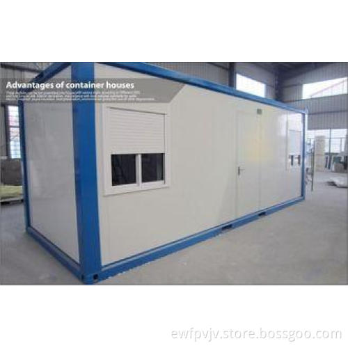 Waterproof Steel Blue and White Prefab Container House with